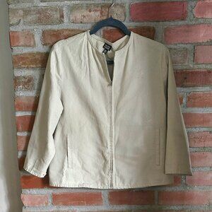 Eileen Fisher Elegant Lightweight Jacket, Front Zip, Made in USA, Small